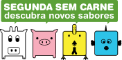 Segunda Sem Carne — descubra novos sabores, logo oficial com bichinhos